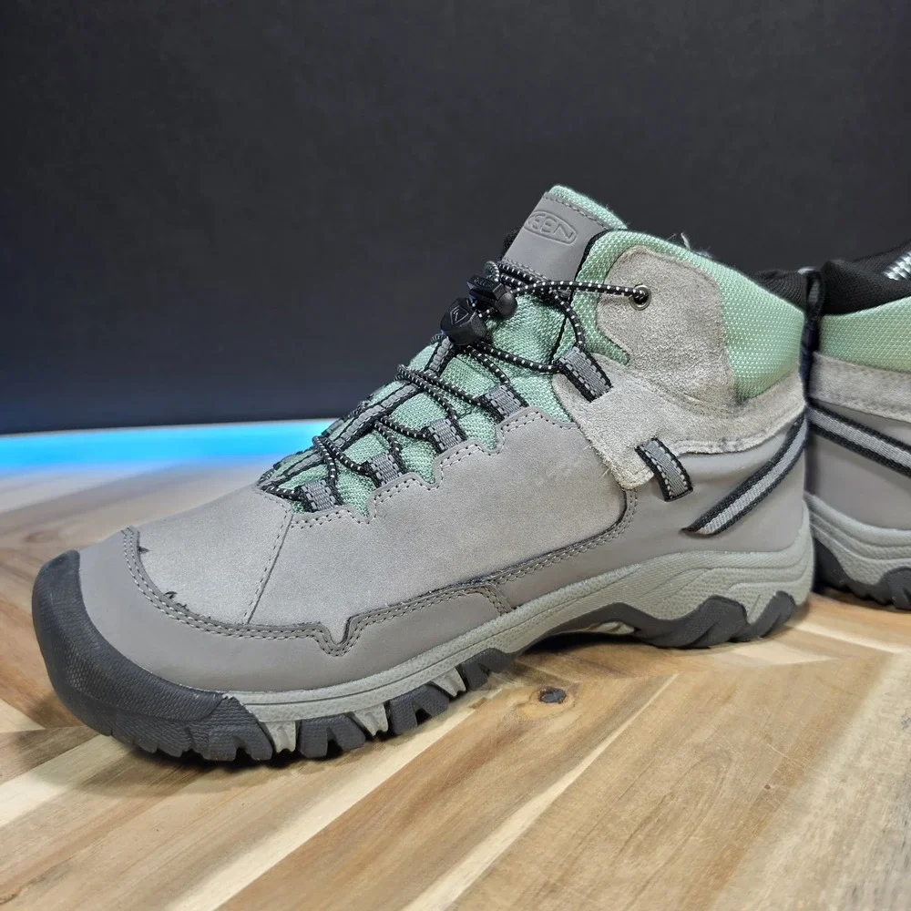 KEEN Kids Targhee IV Mid Waterproof Hiking Boots Alloy Granite Gray 6 1029559